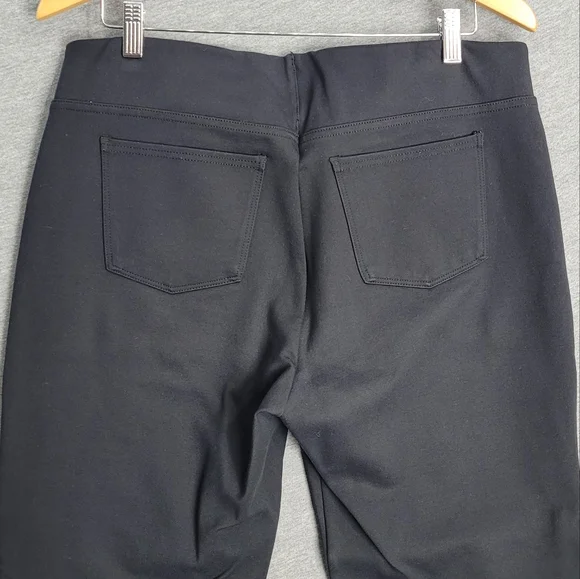 Soft Surroundings Pull On Pants Womens Large Black Ponte Knit Flat Front Stretch - Picture 4 of 11